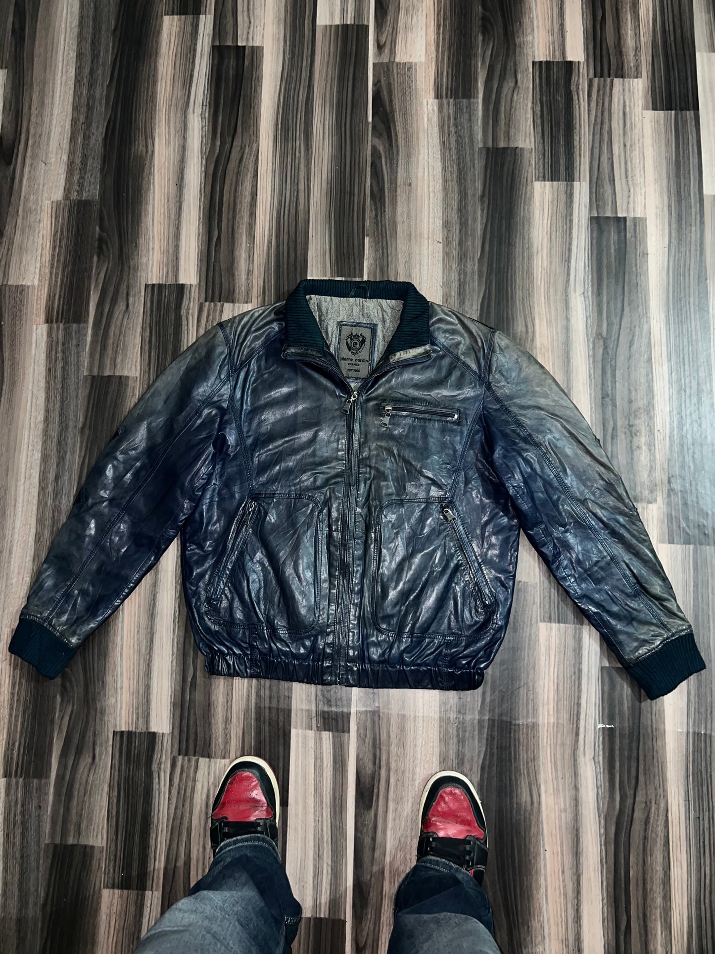 ZPIERRE CARDIN PARIS* Original Leather Jacket (L/XL)