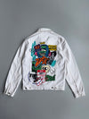 Zara Graphic Print Trucker Denim Jacket (S)