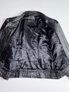 Vintage Leather Bomber Jacket – Black Snap-Cuff (M/L)
