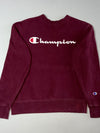 Champion Classic Script Logo Crewneck Sweatshirt – Burgundy (S)