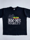 Bob Marley Official | Rasta Flag Crest Graphic Tee | Black (2XL)