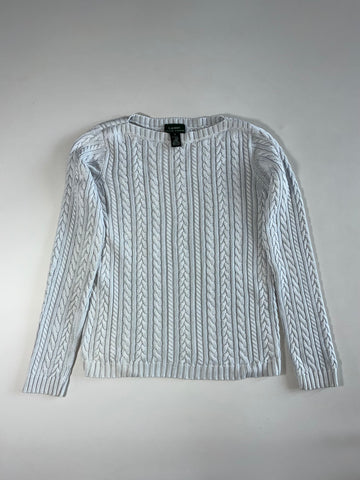 Lauren Ralph Lauren Cable Knit Boat Neck Sweater – Pale Blue (M/L)