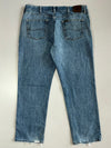 Lee Relaxed Fit Distressed Blue Jeans (W:38|L:42)