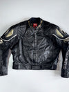 Richa x Triumph Vintage Heavy Armoured Leather Moto Jacket with Multi-Patch (Paded) (XL)