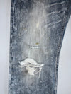 Japanese Vintage | Samurai Embroidered Distressed Jeans | Grey Wash (W:28|L:43)