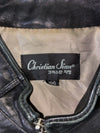 Christian Sian Vintage Black  Pure Leather Jacket  Snap-Pocket Moto Jacket (M)