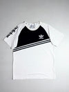 Adidas Originals White & Black Colour-Block Raglan Tee  (M)