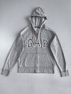 GAP Arch Logo Full-Zip Hoodie | Heather Grey | Classic GAP Block Logo (M)