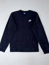 Nike Sportswear Club Black Crewneck Sweatshirt with Embroidered Swoosh (S)