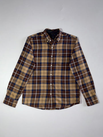 Tommy Hilfiger Brown Plaid Flannel Shirt – (L)