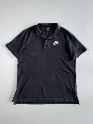 Nike Swoosh Embroidered Polo T-Shirt – Washed Black (2XL)