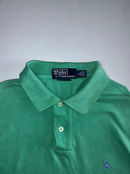 Polo by Ralph Lauren Vintage Pony Logo Pique Polo Shirt  Mint Green (XL)