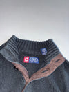 Chaps Ralph Lauren Henley Mock Neck Knit Sweater with Suede Placket(Xl)