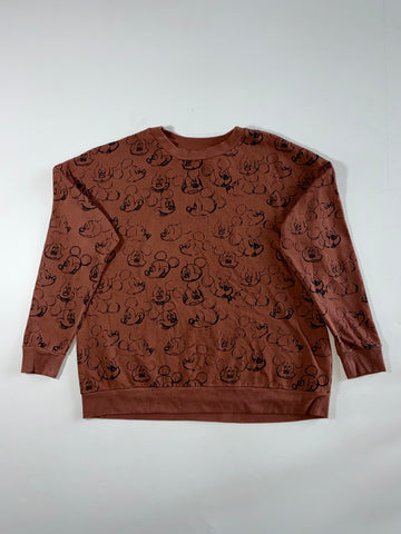 Disney x Next | Mickey Sketch All Over Print Sweatshirt Brown | (XL)