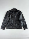 Tom Tailor 1962 Distressed Black Leather Multi-Zip Trucker Jacket, (XL/2XL)
