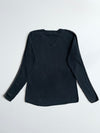 Calvin Klein Jeans Black Ribbed V-Neck Sweater | Size (L)
