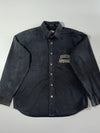 Harley-Davidson Washed Black Long-Sleeve Button-Up Shirt with Chest Logo (XL)