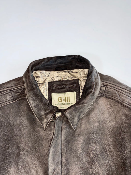 G-III authentic Bomber Premium Original Leather Jacket (XL)