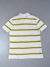Tommy Hilfiger White & Yellow Striped Polo T-Shirt (L/XL)