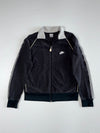Nike Black Full-Zip Track Jacket with White Collar and Sleeve Stripes (M)