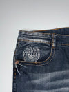 Y2K Dark Wash Embroidered Denim Jeans (W:38|L:38)