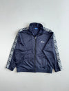 Vintage 90s Asics Navy Logo Tape Track Jacket (Xl)