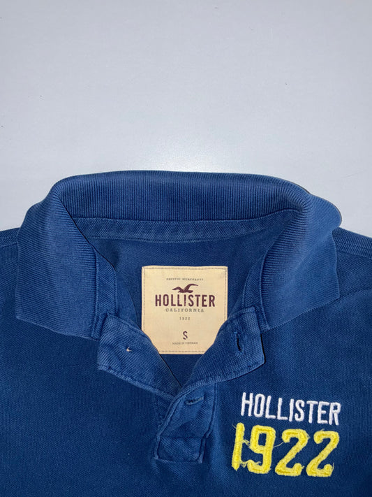Hollister California “1922” Embroidered Polo Shirt Navy (S)