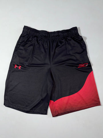 Vintage Under Armour Black Red Curry SC30 Basketball Shorts (W:34) (L:24.5)