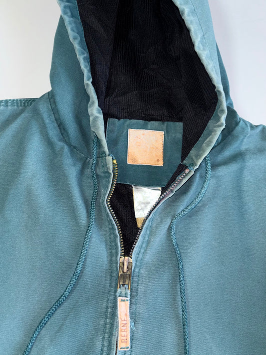 Vintage Carhartt Inspired Hard Cotton Canvas WIP Hooded Jacket (2XL)