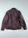 Vintage Burgundy Leather Bomber Jacket (M)