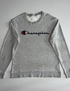 Champion Script Logo Crewneck Sweatshirt – Grey (XL)