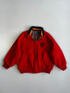 Polo Ralph Lauren 100% Wool Crest Shield Patch Striped Knit Collar Red Bomber Jacket (M)
