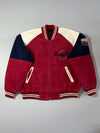 Born2Run "The Coming" Chenille Varsity Bomber Jacket – Red/Navy/Cream (XL)