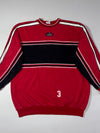Vintage 90s Jako Team Sport Red Striped Sweatshirt (2XL)