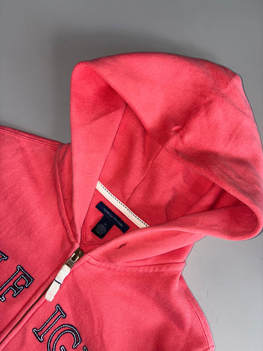 Tommy Hilfiger Coral Pink “Hilfiger” Spell-Out Zip (S)