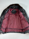 Vintage Ventura Leather Jacket – Black – Fur Collar – Burgundy Lining (XL)