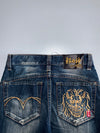 Big Group Jeans | Japanese Tiger Embroidered Straight Jeans | Dark Indigo (W:28|L:43)