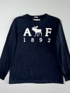 Abercrombie & Fitch Navy Long Sleeve Tee – AF 1892 Moose Appliqué (M)