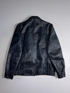 Kenneth Best Leather Genuine Leather Jacket Black, Snap Collar (S/M)