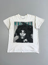 Whitney Houston “WHITNEY” Vintage 80s Graphic Tee — B&W Portrait Star Print Off-White (M/L)