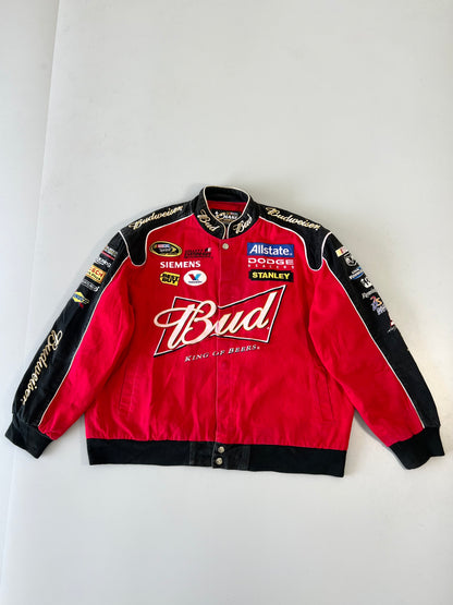 ZVintage Y2K NASCAR Budwiser racing jacket (RARE FIND) (XL/2XL)