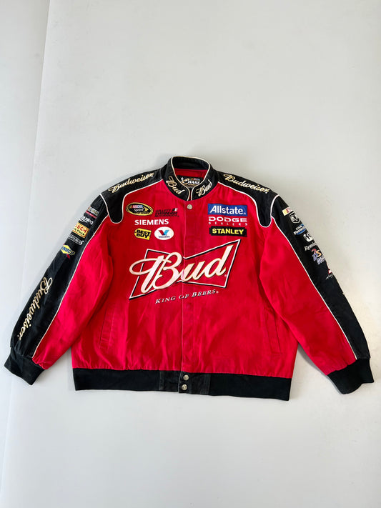 ZVintage Y2K NASCAR Budwiser racing jacket (RARE FIND) (XL/2XL)