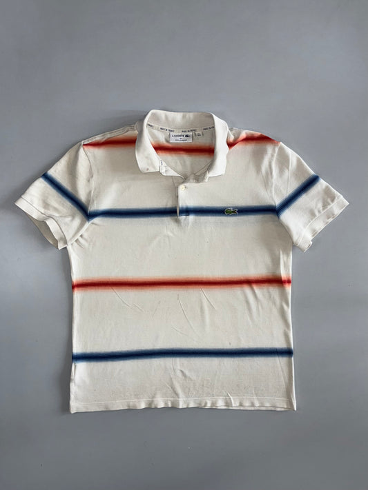 Lacoste | Multi-Stripe Piqué Polo | White, Blue & Red (M)