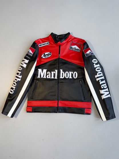 !                          Ultra Premium Marlboro Brand New Leather Racing Jacket (S/M)