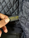 Textured Panel Leather Bomber Jacket (S)