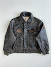Vintage Buxter Distressed Leather Pilot Bomber Jacket(2Xl/3Xl)