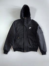 Nike Sportswear Big Swoosh Hooded Bomber Jacket Black – Faux Fur Lined (M)