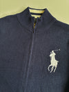 Polo Ralph Lauren Big Pony Zip Sweater – Navy Custom Fit (XL)