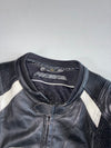 Probiker PRX Racing Leather Motorcycle Jacket Black White padded (S)