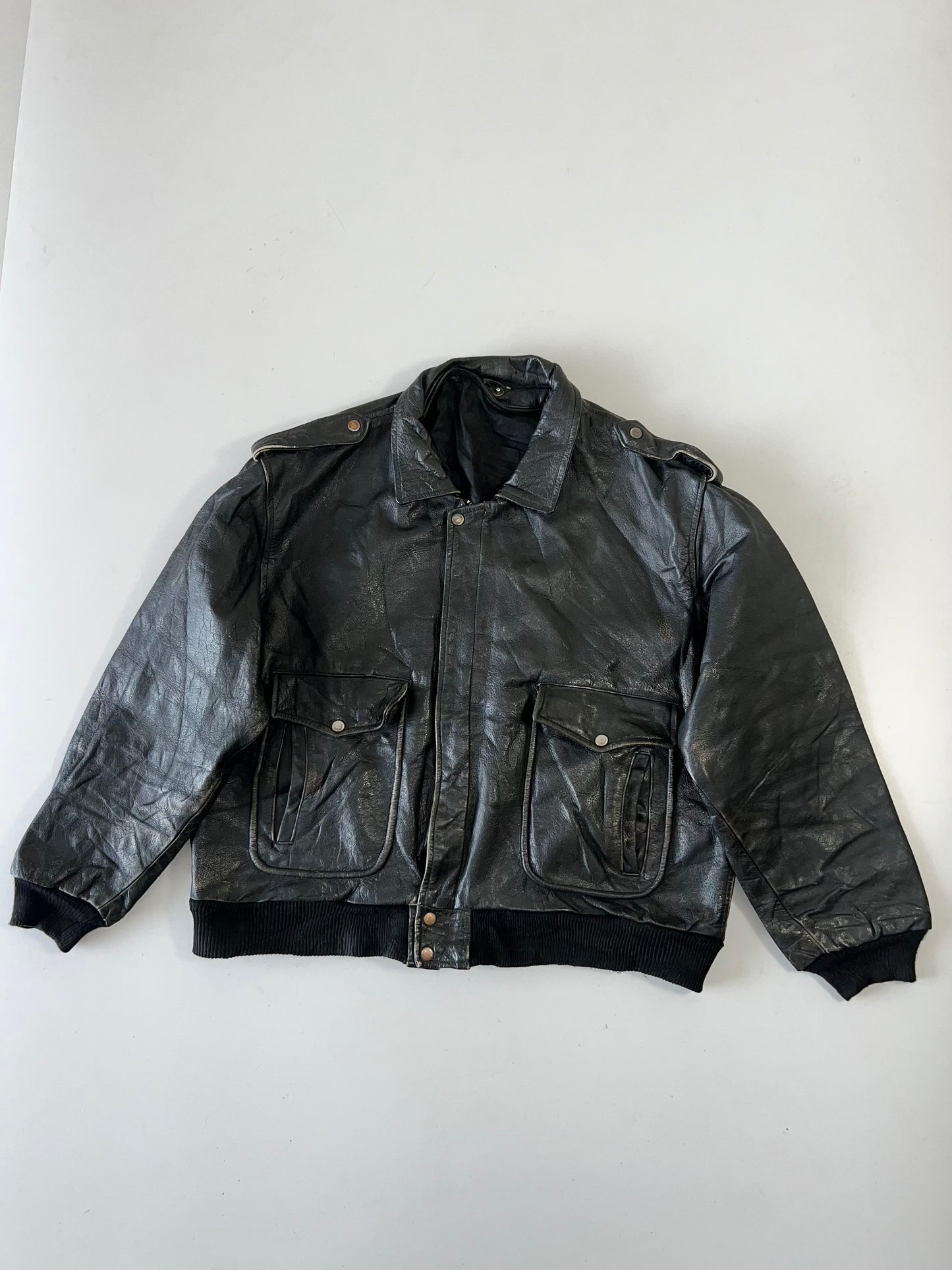 !                                                                                                                                                                                                      Super Premium Original RARE Leather Jacket Heavy (XL/2XL